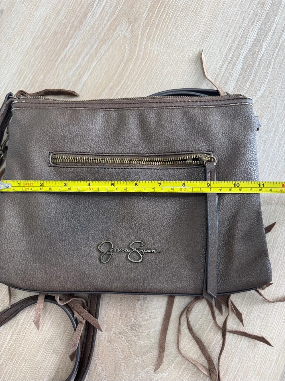 Jessica Simpson Brown Fringe Crossbody Bag